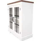 Buffet Cabinet with Glass Doors, Built-in Power Outlet, Sideboard for Kitchen Pantry