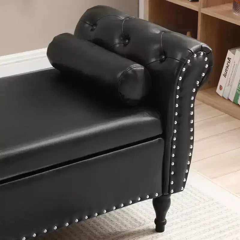 63 Storage Bench with Button Tufted & Pillow Velvet Upholstered End of Bed Bench with Wood Legs Entryway Bench for Living Room, Bedroom