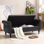 63 Storage Bench with Button Tufted & Pillow Velvet Upholstered End of Bed Bench with Wood Legs Entryway Bench for Living Room, Bedroom