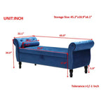 63 Storage Bench with Button Tufted & Pillow Velvet Upholstered End of Bed Bench with Wood Legs Entryway Bench for Living Room, Bedroom