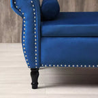 63 Storage Bench with Button Tufted & Pillow Velvet Upholstered End of Bed Bench with Wood Legs Entryway Bench for Living Room, Bedroom