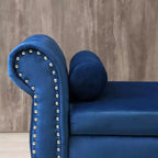 63 Storage Bench with Button Tufted & Pillow Velvet Upholstered End of Bed Bench with Wood Legs Entryway Bench for Living Room, Bedroom