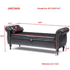 63 Storage Bench with Button Tufted & Pillow Velvet Upholstered End of Bed Bench with Wood Legs Entryway Bench for Living Room, Bedroom
