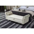63 Storage Bench with Button Tufted & Pillow Velvet Upholstered End of Bed Bench with Wood Legs Entryway Bench for Living Room, Bedroom