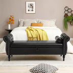 63 Storage Bench with Button Tufted & Pillow Velvet Upholstered End of Bed Bench with Wood Legs Entryway Bench for Living Room, Bedroom