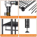 Heavy Duty Clothes Rack, Clothing Racks for Hanging Clothes, Freestanding Garment Racks with Shelves, Adjustable Closet Racks, Max Load 1000LBS