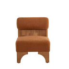 Modern Boucle Upholstered Accent Chair with Rolled Backrest and Solid Wood Frame for Living Room, Bedroom, or Office