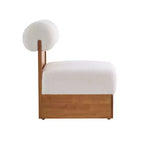 Modern Boucle Upholstered Accent Chair with Rolled Backrest and Solid Wood Frame for Living Room, Bedroom, or Office