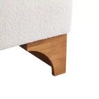 Modern Boucle Upholstered Accent Chair with Rolled Backrest and Solid Wood Frame for Living Room, Bedroom, or Office