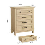 34.8 Tall 4-Drawer Dresser, Freestanding Vertical Storage Chest for Bedroom and Living Room