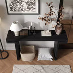 60IN Rustic Farmhouse Console Table, Narrow Entryway Table Distressed Wood Finish Sofa Side Table for Living Room, Hallway