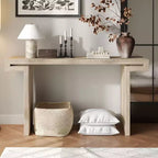 60IN Rustic Farmhouse Console Table, Narrow Entryway Table Distressed Wood Finish Sofa Side Table for Living Room, Hallway