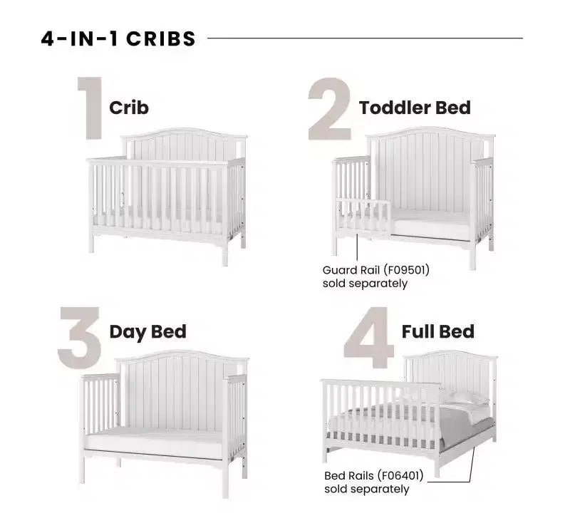 Crib and Changing Table Nursery Set, 3-Piece, Includes 4-in-1 Convertible Crib and Changing Table