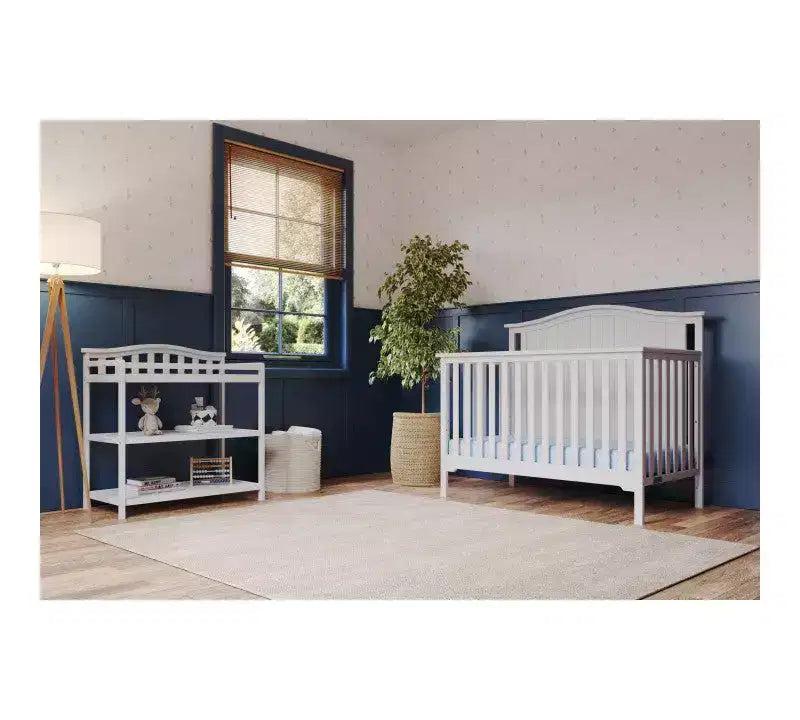 Crib and Changing Table Nursery Set, 3-Piece, Includes 4-in-1 Convertible Crib and Changing Table