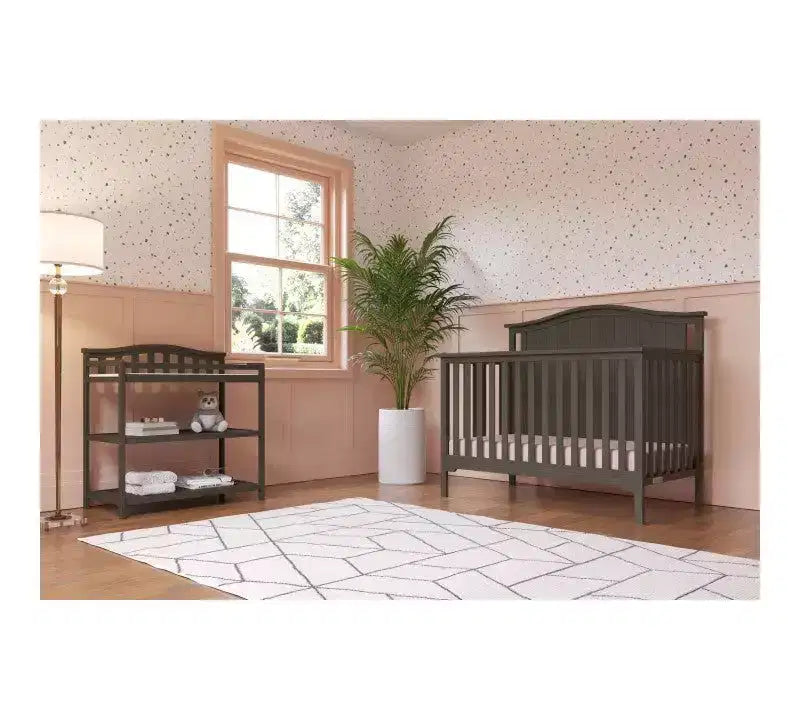 Crib and Changing Table Nursery Set, 3-Piece, Includes 4-in-1 Convertible Crib and Changing Table