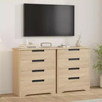 4 Drawer Dresser for Bedroom, Natural Chest of Drawers with Embedded Handles Design, Wooden Dresser Organizer for Living Room, Nursery, Entryway