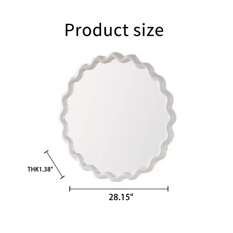 Modern Scalloped Round Wall Mirror
