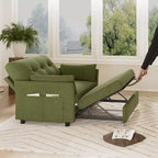 Sleeper Sofa with Pull-Out Bed,3-in-1 Chenille Convertible Loveseat Sofa Bed,Reclining Backrest and Side Pocket,Tool-Free Assembly
