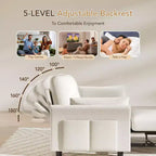 Sleeper Sofa with Pull-Out Bed,3-in-1 Chenille Convertible Loveseat Sofa Bed,Reclining Backrest and Side Pocket,Tool-Free Assembly