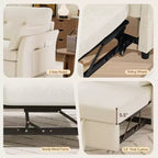 Sleeper Sofa with Pull-Out Bed,3-in-1 Chenille Convertible Loveseat Sofa Bed,Reclining Backrest and Side Pocket,Tool-Free Assembly