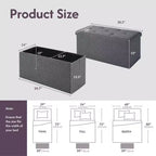 Foldable Storage Ottoman Bench,Soft Linen Fabric Bench for Storage & Seating,30 Footrest Bench for Living Room,250lbs Capacity