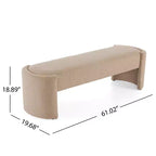 Ottoman Bench, Upholstered Minimalist Footstool with Wood Frame, End of Bed/Entryway/Bedroom/Living Room/Home Office Bench