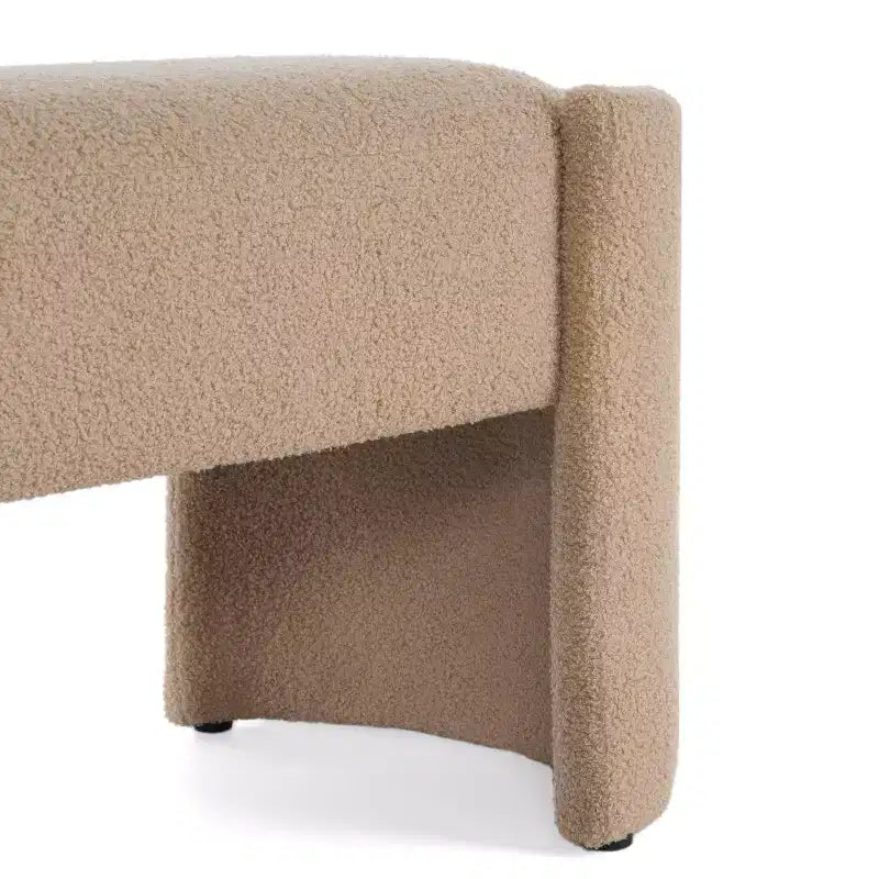 Ottoman Bench, Upholstered Minimalist Footstool with Wood Frame, End of Bed/Entryway/Bedroom/Living Room/Home Office Bench