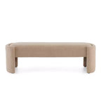 Ottoman Bench, Upholstered Minimalist Footstool with Wood Frame, End of Bed/Entryway/Bedroom/Living Room/Home Office Bench