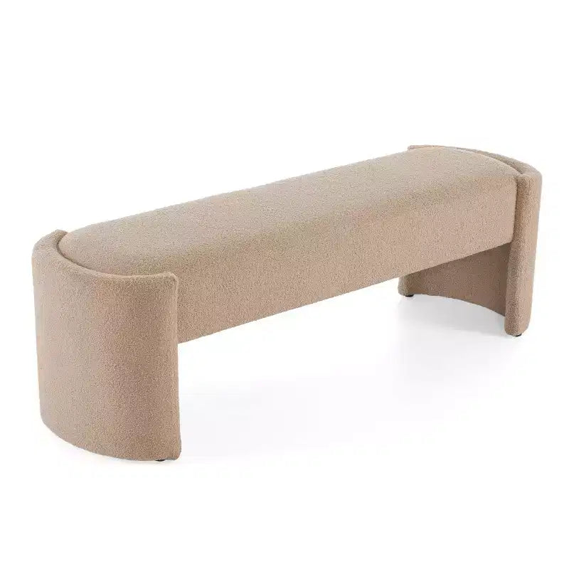 Ottoman Bench, Upholstered Minimalist Footstool with Wood Frame, End of Bed/Entryway/Bedroom/Living Room/Home Office Bench