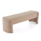 Ottoman Bench, Upholstered Minimalist Footstool with Wood Frame, End of Bed/Entryway/Bedroom/Living Room/Home Office Bench