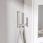 Bathroom Wall Cabinet with Sensor Light, Wall Mounted Medicine Cabinet with Storage Shelves and Towel Bar for Bathroom or Laundry Room, White