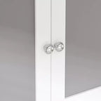 Bathroom Wall Cabinet with Sensor Light, Wall Mounted Medicine Cabinet with Storage Shelves and Towel Bar for Bathroom or Laundry Room, White