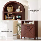Arched Bookcase with Doors - 5-Tier Open Display Shelf, Modern Bookshelf Storage Cabinet for Home Office Living Room Library