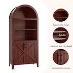 Arched Bookcase with Doors - 5-Tier Open Display Shelf, Modern Bookshelf Storage Cabinet for Home Office Living Room Library