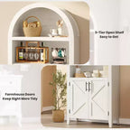 Arched Bookcase with Doors - 5-Tier Open Display Shelf, Modern Bookshelf Storage Cabinet for Home Office Living Room Library