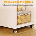 50 Folding Computer Desk with Bookshelf and Wheels, Home Office Writing Table with Storage for Bedroom or Study