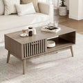 Coffee Table,39.4  Center Table with Storage Drawer, Open Shelf,Rectangle Coffee Table with Wooden Legs for Living Room,Easy Assembly