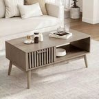 Coffee Table,39.4  Center Table with Storage Drawer, Open Shelf,Rectangle Coffee Table with Wooden Legs for Living Room,Easy Assembly