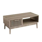 Coffee Table,39.4  Center Table with Storage Drawer, Open Shelf,Rectangle Coffee Table with Wooden Legs for Living Room,Easy Assembly