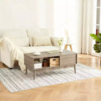 Coffee Table,39.4  Center Table with Storage Drawer, Open Shelf,Rectangle Coffee Table with Wooden Legs for Living Room,Easy Assembly
