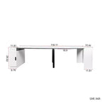 Extendable Dining Table for 6-8 People with Storage, Wooden Console Table with Outlet, Space-saving Expanding Table for Living Room, Party