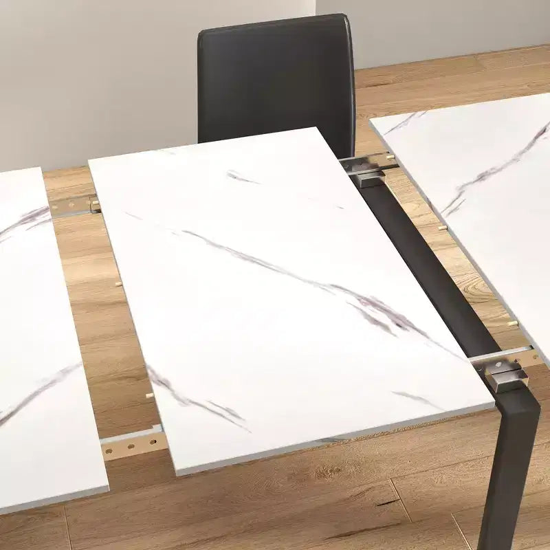 Extendable Dining Table for 6-8 People with Storage, Wooden Console Table with Outlet, Space-saving Expanding Table for Living Room, Party