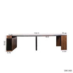 Extendable Dining Table for 6-8 People with Storage, Wooden Console Table with Outlet, Space-saving Expanding Table for Living Room, Party