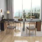 Extendable Dining Table for 6-8 People with Storage, Wooden Console Table with Outlet, Space-saving Expanding Table for Living Room, Party