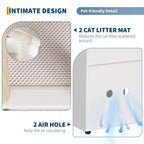 Modern Wooden Double Cat Litter Box Enclosure with Scratching Posts & Hidden Storage, Indoor Pet House End Table for 2 Cats