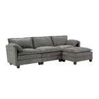 Mid-Century Modern 3-Seater Cloud Sofa with Double-Layer Cushions, Comfortable Upholstered Couch for Living Room, Bedroom-Panipeachy