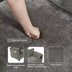 Mid-Century Modern 3-Seater Cloud Sofa with Double-Layer Cushions, Comfortable Upholstered Couch for Living Room, Bedroom-Panipeachy