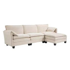 Mid-Century Modern 3-Seater Cloud Sofa with Double-Layer Cushions, Comfortable Upholstered Couch for Living Room, Bedroom-Panipeachy