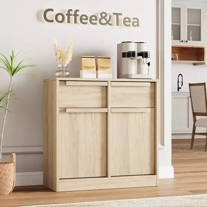 Sideboard Buffet Cabinet with 4 Drawers, 62.4 Large Coffee Cabinet with Storage, Modern Storage Buffet Table for Kitchen Dining Room, Living Room