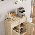 Sideboard Buffet Cabinet with 4 Drawers, 62.4 Large Coffee Cabinet with Storage, Modern Storage Buffet Table for Kitchen Dining Room, Living Room